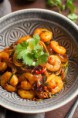 Noodles met garnalen en paksoi