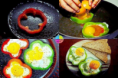 Een eitje gebakken in een paprika-ring
